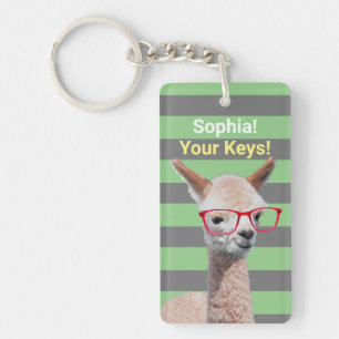 Lunettes rouges Cute Alpaca Personnaliser Nom Mess