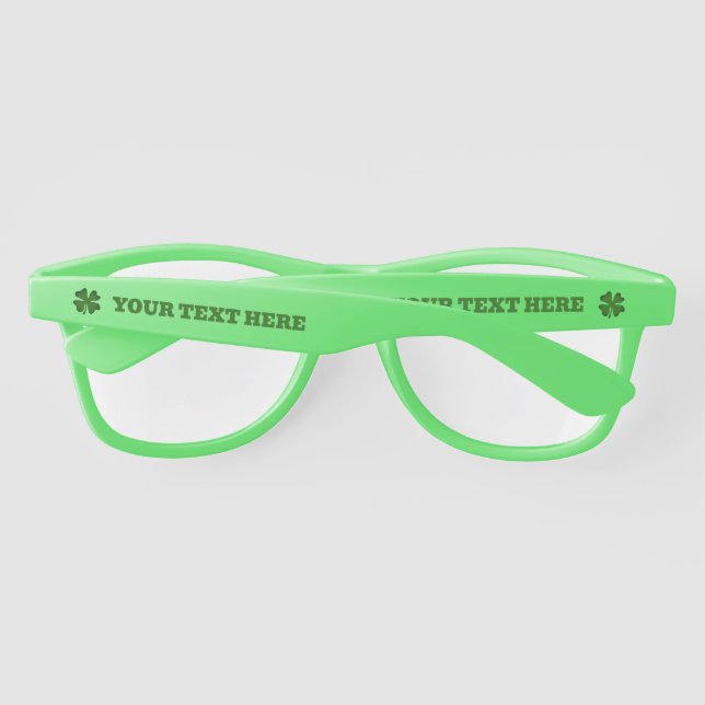 Lunettes vertes amusantes pour la fête de la Saint (Dos)