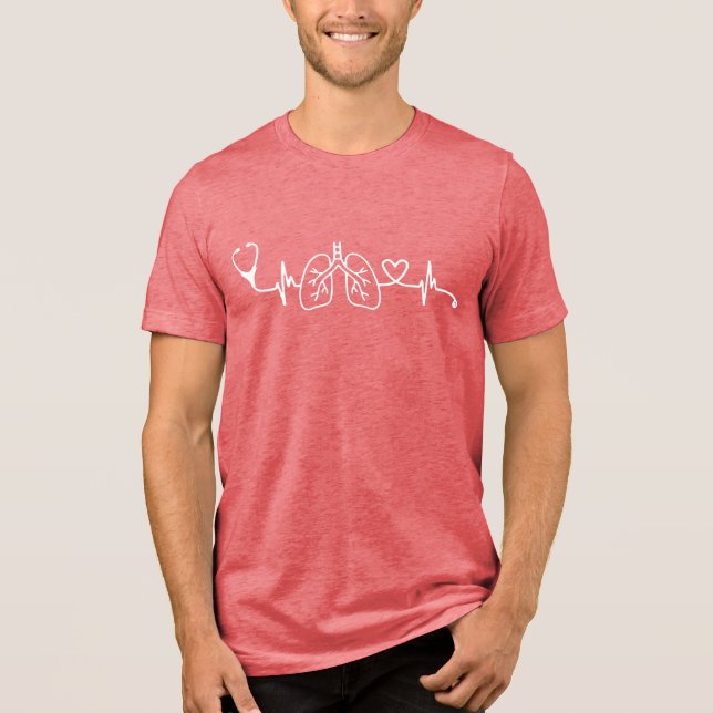 Lung Anatomy Heartbeat  Tri-Blend Shirt (Vorderseite)