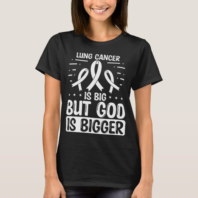 Lung Cancer Awareness God Lung Cancer Ribbon T-Shirt (Vorderseite)