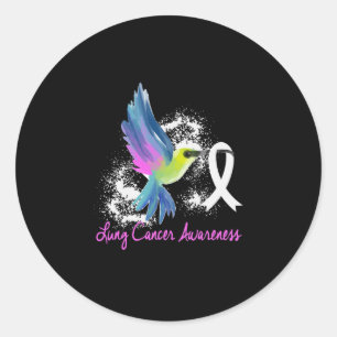 Lung Cancer Awareness Pearl Ribbon Runder Aufkleber