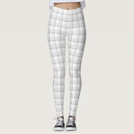 Lung Cancer Awareness Plaid White Ribbon Leggings