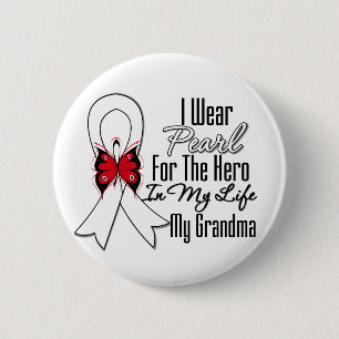 Lung Cancer Ribbon Hero My Oma Button