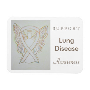 Lung Disease Awareness Ribbon Engel Custom Magnet
