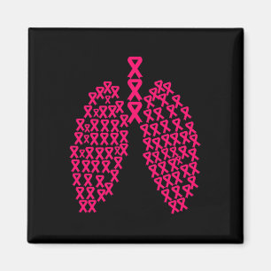 Lung Pink Ribbon Herz Kampf Krebs Brustkrebs Magnet