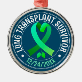 Lung Transplantat Survivor Green Ribbon Custom Ornament Aus Metall