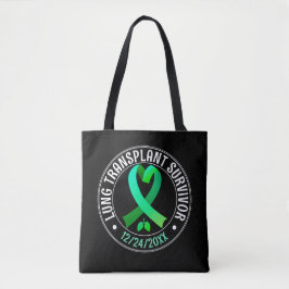 Lung Transplantat Survivor Green Ribbon Custom Tasche