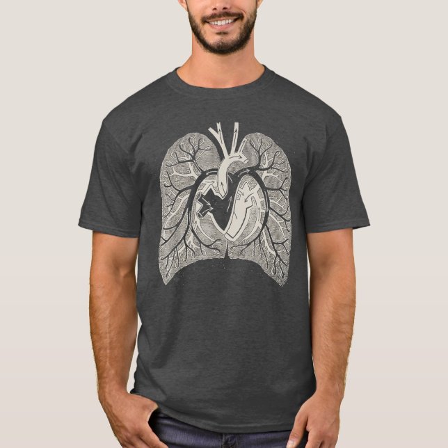 Lunge Anatomie Lungen Vintag T-Shirt (Vorderseite)