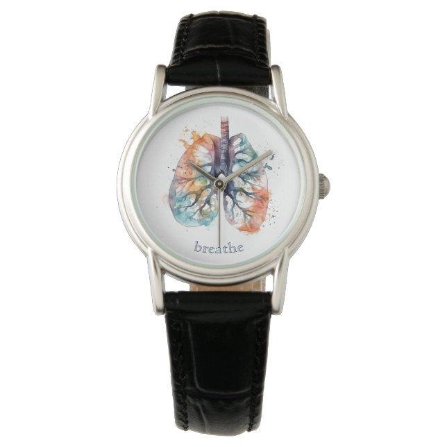 Lungen, atmen wie ein Baum, anpassbar Armbanduhr (Vorderseite)