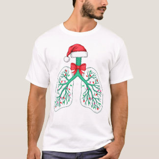 Lungen Weihnachten Atemtherapie Santa-Hut-Schleife T-Shirt