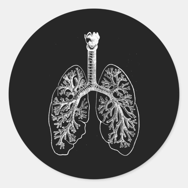 Lungenanatomie Lungenentzündung Runder Aufkleber (Vorderseite)