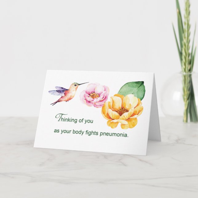 Lungenentzündung Denken Sie an Ihre Blume Karte (Vorderseite)