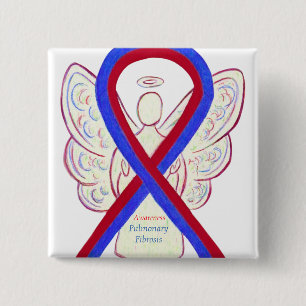 Lungenfibrose Awareness Ribbon Angel Button