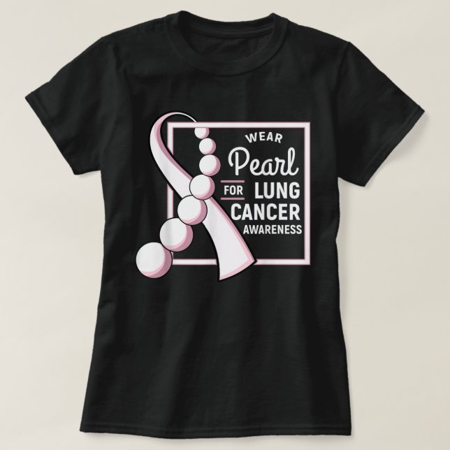 Lungenkarzinom Shirt Tumorpearl Ribbon Che (Design vorne)