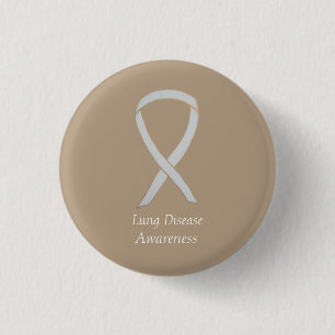 Lungenkrankheit-Bewusstsein Weiße Schleife Kunst-A Button