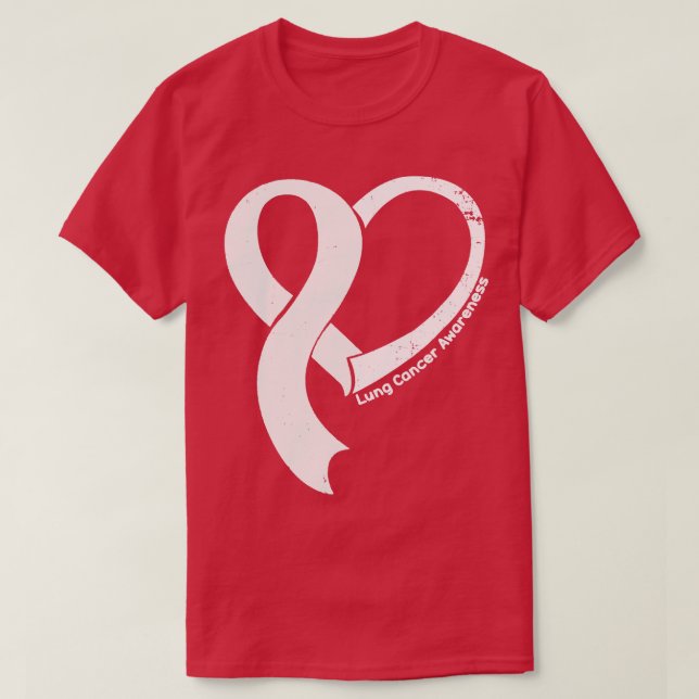Lungenkrebs-Bewusstsein Hoffnung Liebe Herz-Band g T-Shirt (Design vorne)