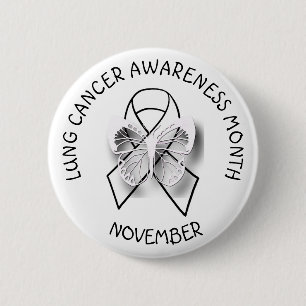 Lungenkrebs-Bewusstsein MOnth November Schaltfläch Button