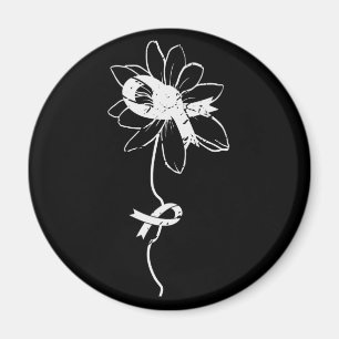 Lungenkrebs-Bewusstsein Pearl Ribbon Magnet