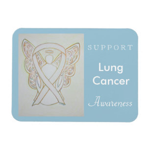 Lungenkrebs Bewusstsein Ribbon Angel Custom Magnet