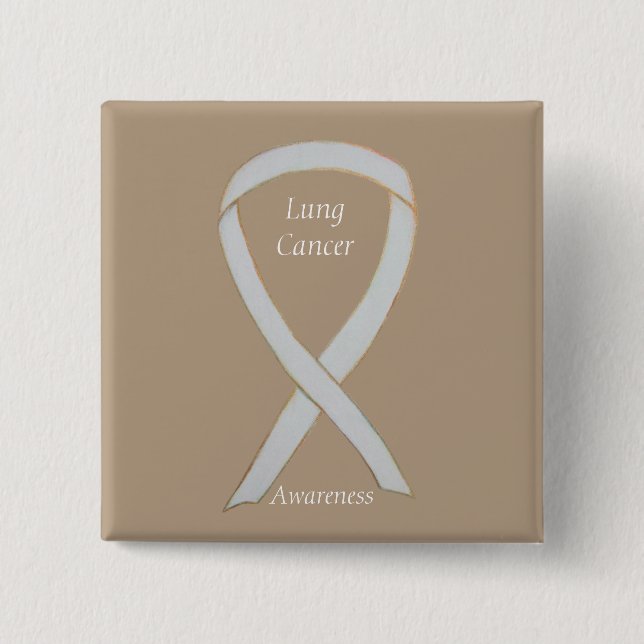 Lungenkrebs-Bewusstsein Ribbon Custom Art Button (Vorderseite)