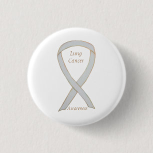 Lungenkrebs-Bewusstsein Ribbon Custom Art Button