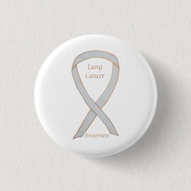 Lungenkrebs-Bewusstsein Ribbon Custom Art Button (Vorderseite)