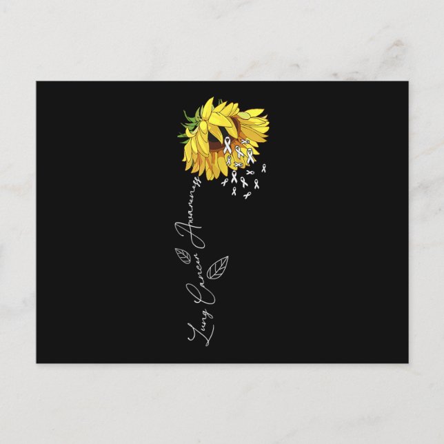 Lungenkrebs Bewusstsein Sonnenblume Einladungspostkarte (Vorderseite)