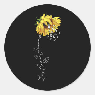 Lungenkrebs Bewusstsein Sonnenblume Runder Aufkleber