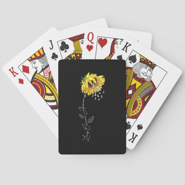 Lungenkrebs Bewusstsein Sonnenblume Spielkarten (Rückseite)
