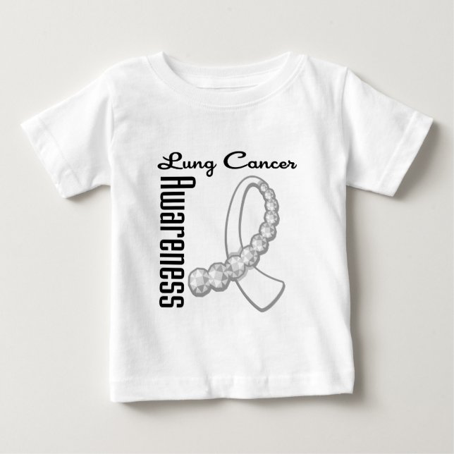 Lungenkrebs-Bewusstseins-Edelstein-Band Baby T-shirt (Vorderseite)