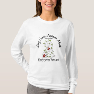 Lungenkrebs-Bewusstseins-Monats-Blumen-Band 2 T-Shirt