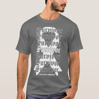 Lungenkrebs-Bewusstseinsüberlebung Weißes Ribbon-G T-Shirt