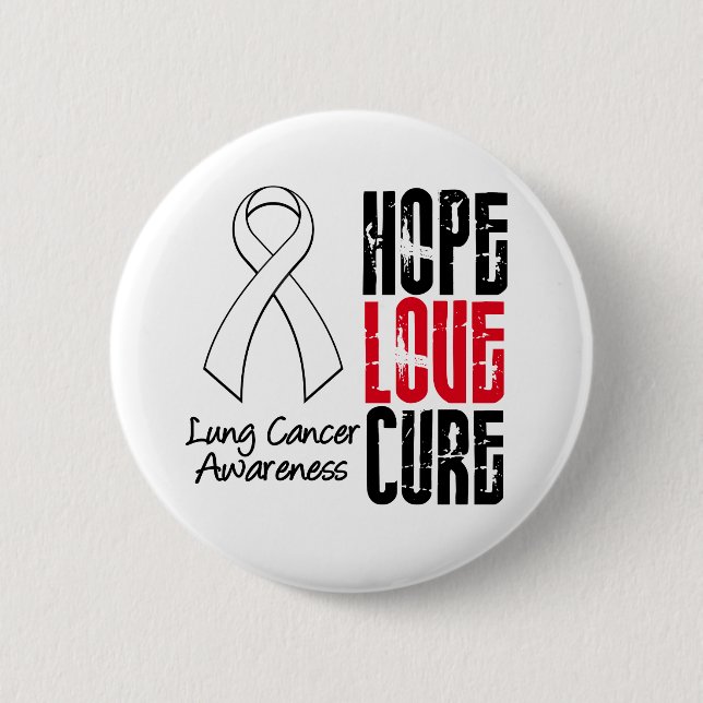Lungenkrebs Hoffnung Liebe heilen Band Button (Vorderseite)
