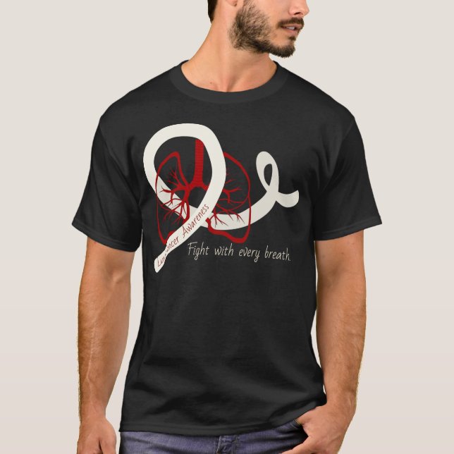 Lungenkrebs-Kampf, Lungen und Band T-Shirt (Vorderseite)