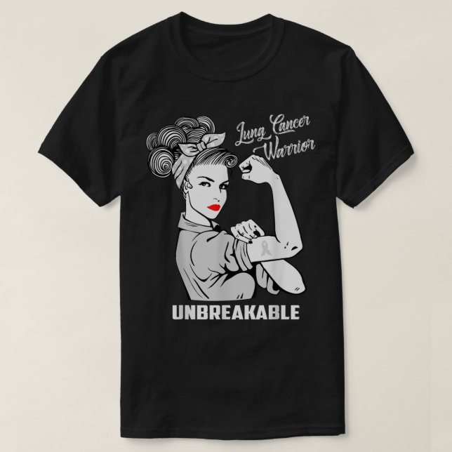 Lungenkrebs-Krieger unzerbrechlich T-Shirt-Bewusst T-Shirt (Design vorne)