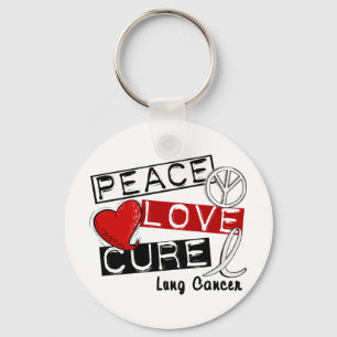 Lungenkrebs PEACE LIEBE CURE 1 Schlüsselanhänger