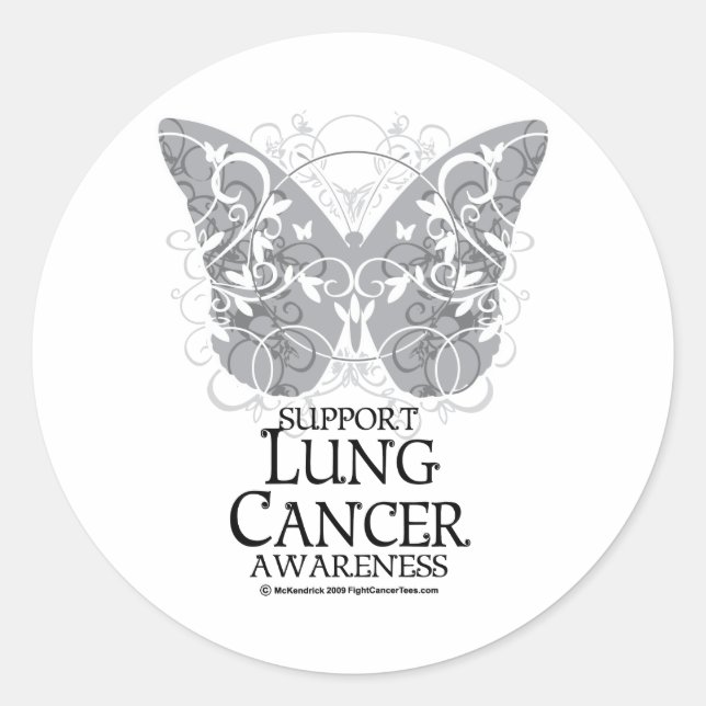 Lungenkrebs-Schmetterling Runder Aufkleber (Vorderseite)