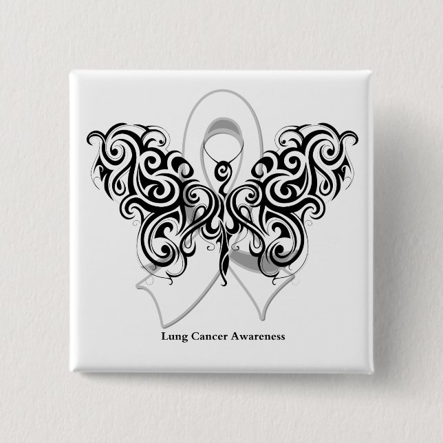 Lungenkrebs-Stamm Butterfly Button (Vorderseite)