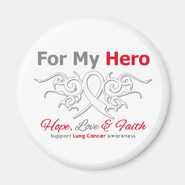 Lungenkrebs Tribal Ribbon Hero Magnet (Vorne)