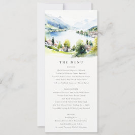 Lungern Switzerland Landscape Wedding Menu Card Einladung