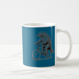 Lungohrschuppentier fährt Fahrrad lustiges Radfahr Kaffeetasse