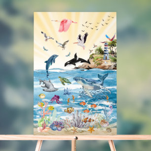L'univers sauvage des océans en art mural acryliqu