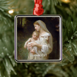 L'Unschuld Mary and Jesus Custom Text Year Ornament Aus Metall