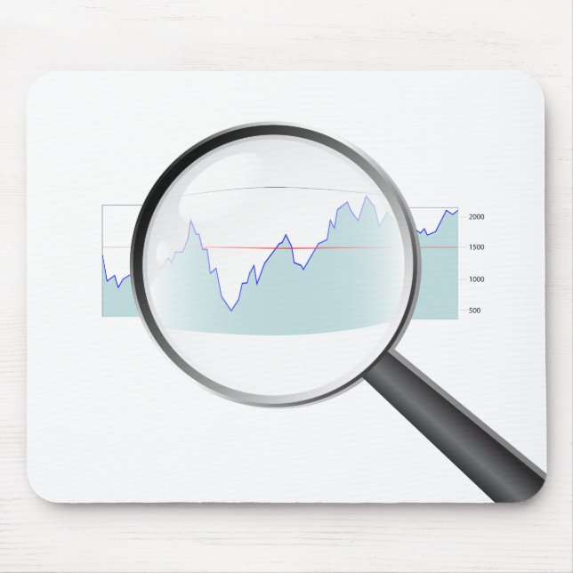 Lupe auf Börse Mousepad (Vorne)