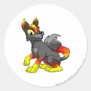 Lupe Fire Runder Aufkleber