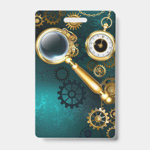 Lupe im Steampunk-Stil Ausweis