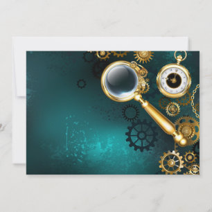 Lupe im Steampunk-Stil Dankeskarte