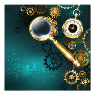 Lupe im Steampunk-Stil Fotodruck