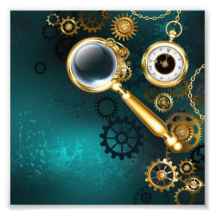 Lupe im Steampunk-Stil Fotodruck