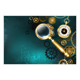 Lupe im Steampunk-Stil Fotodruck